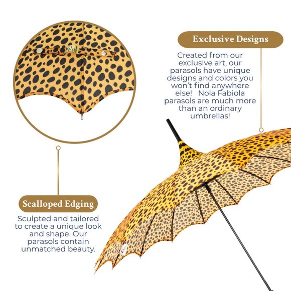 Leopard Print Parasol Style Umbrella - Picture 3 of 11
